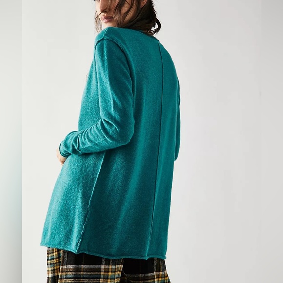 NWT Free People Wear It Well Cashmere Cardi - Lagoon XS 100% Cashmere - Picture 4 of 4